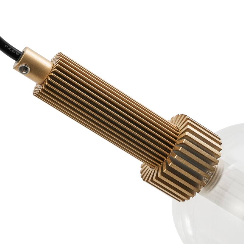 VidaLite Modern 10W LED Cylinder Pendant Light, Single Bulb Glass Fixture, 3000K Adjustable Light, 700 Lumens, Opal Gold