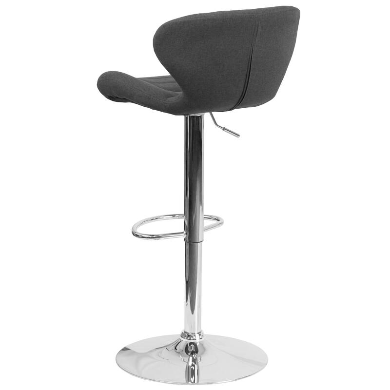 Modern Low-back Height-adjustable Chrome/Vinyl Barstools (Set of 2)