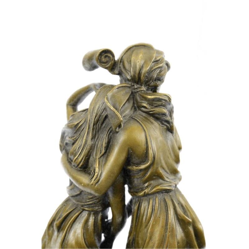 Two Sisters Bronze Metal Statue Sculpture Clic Elegant Decor On Marble Base Moreau