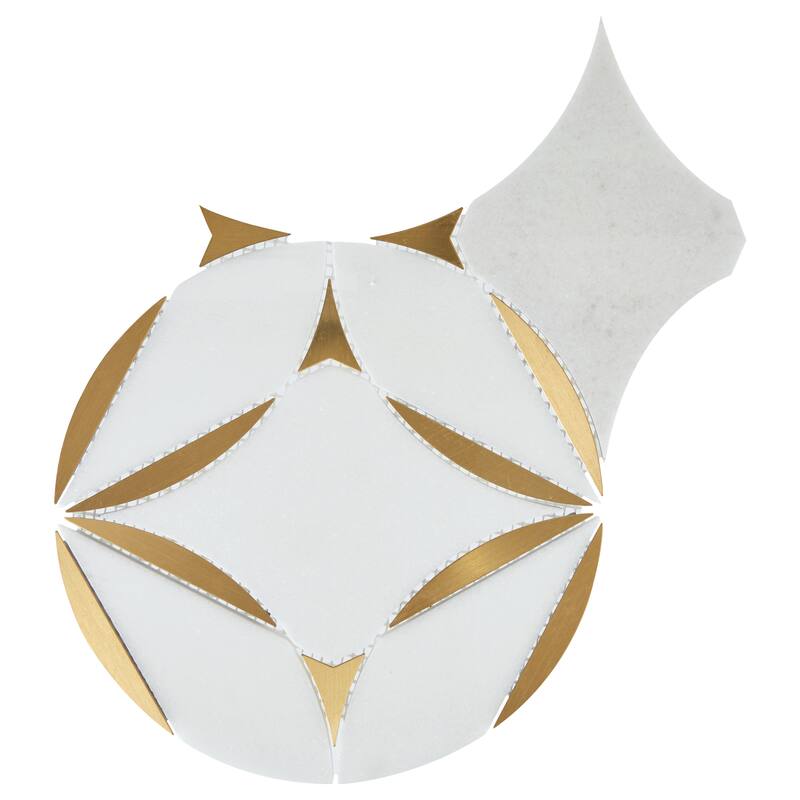Daltile Lavaliere Natural Stone Blossom Mosaic (10 Pc per Carton) (5.40 Sqft per Carton) - Thassos White - 8 x 8