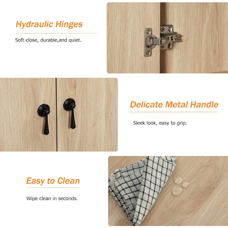 WAMPAT Large Sideboard Buffet Cabinet with Storage, 59"