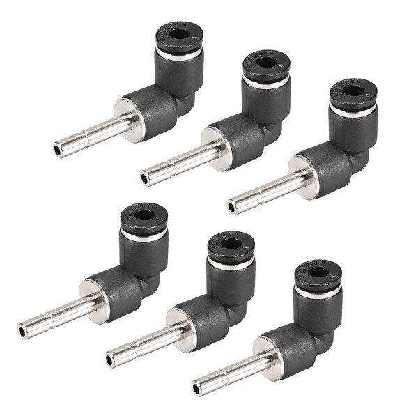 Push to Connect Tube Fitting Plug-In Elbow 4mm Tube OD x 4mm Tube Stem 6pcs
