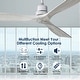 preview thumbnail 24 of 72, Sofucor 52''/60" Large Ceiling Fan without Lights, Remote Control and Reversible Motor Included, Smart Optinal 52"-Remote Control - Silver with Gray Solid Wood Blades