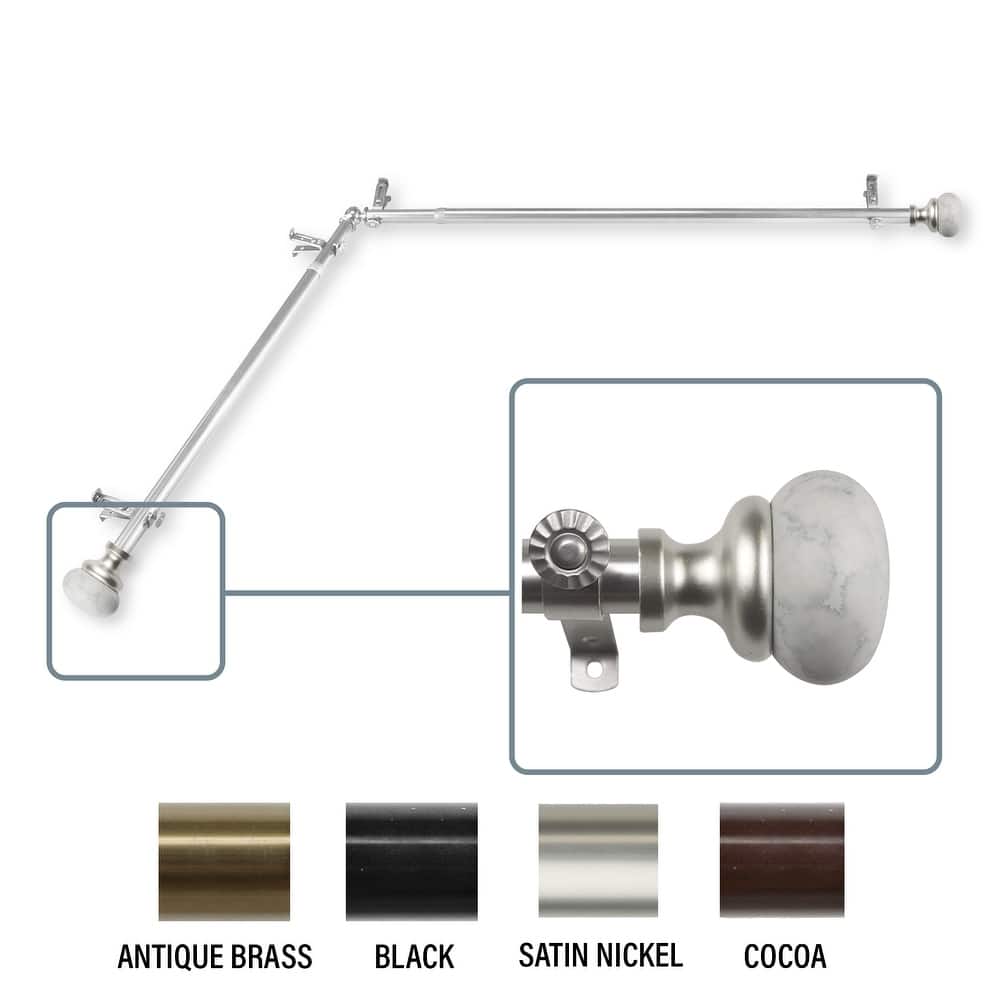 InStyleDesign Alf Corner Window Curtain Rod 13/16 inch dia.