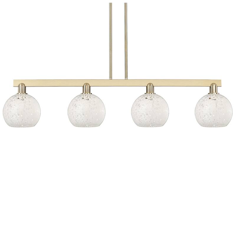 Innovations Lighting 716-4I-11-51 White Mouchette Linear White - Champagne Bronze / White Mouchette