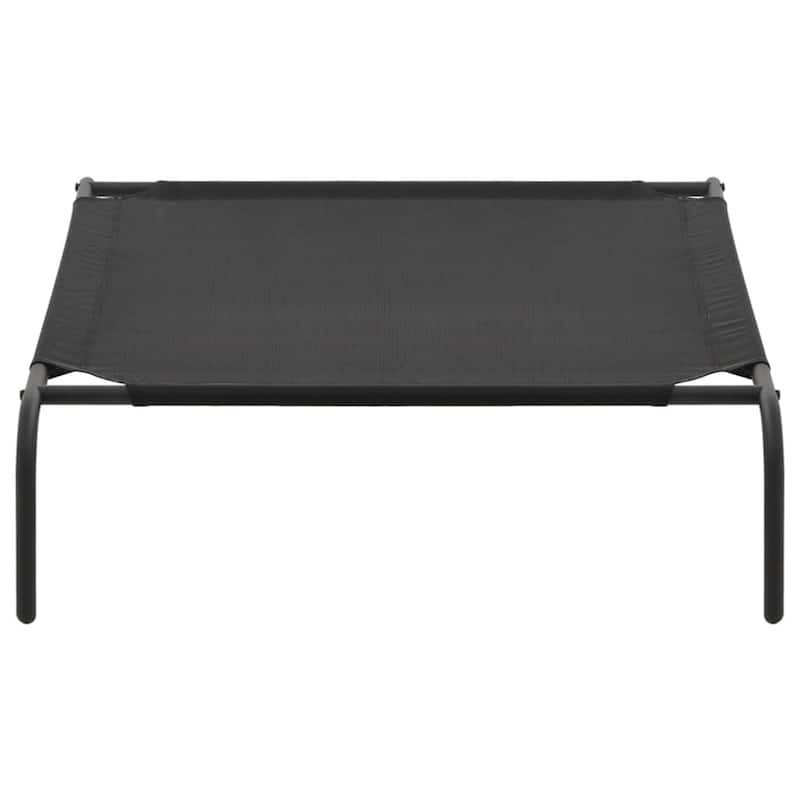vidaXL Elevated Dog Bed Raised Dog Cot Puppy Sleeping Bed Black Textilene