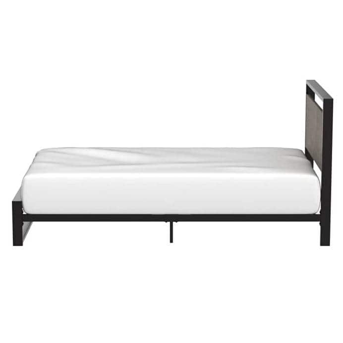 Modern Farmhouse Platform Bed Frame with Wood Panel Headboard Footboard