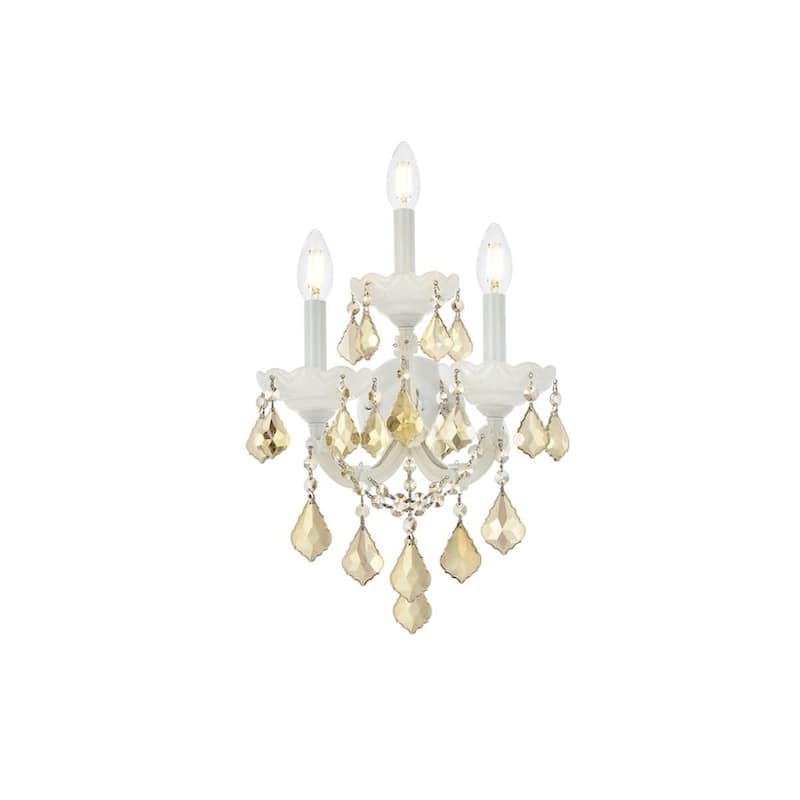 Elegant Lighting 2800W3-GT/RC Maria Theresa 3 Light 19" Tall Wall - White