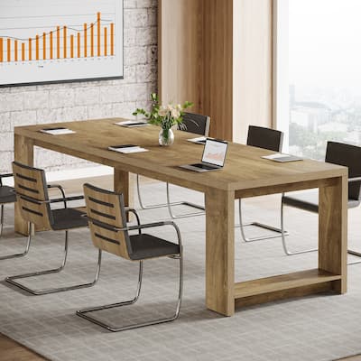 7 ft Modern Rectangle Conference Table for 6 to 8 People - 86.6" L x 27.6" W x 29.5" H