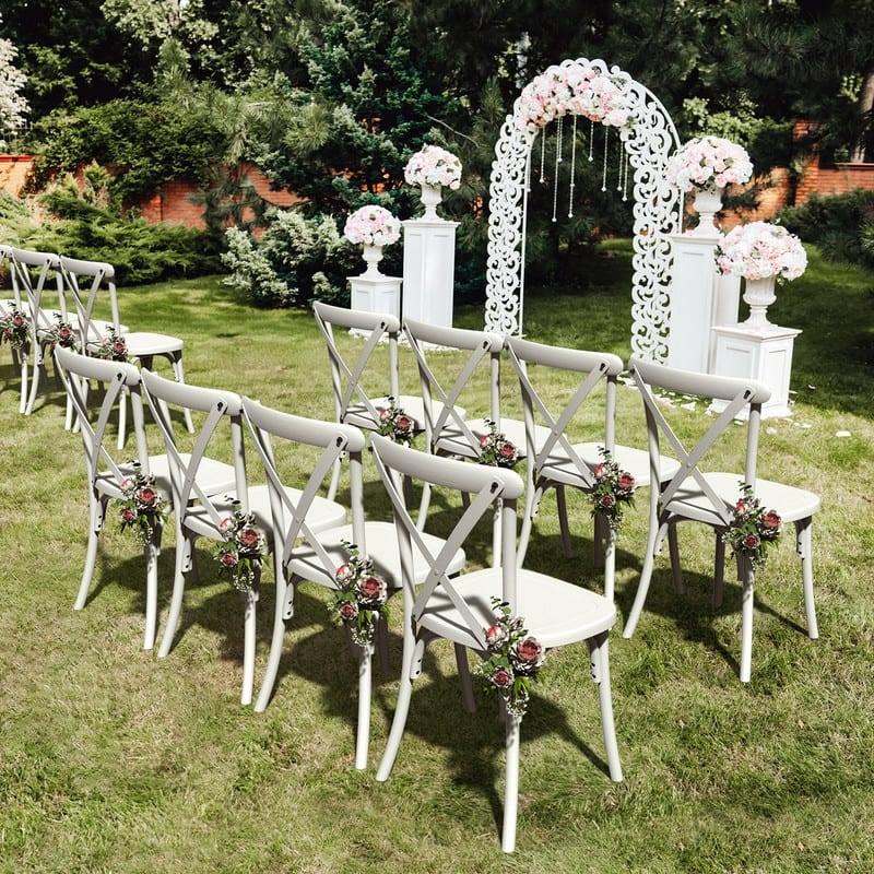 Patio Plastic Stackable Dining Chair Set (Set of 2) - N/A
