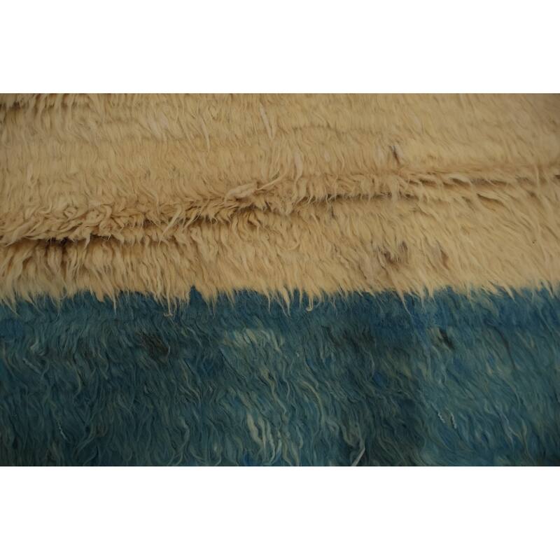 Hand Knotted Oriental 100% Wool Carpet Modern Stripe Multi-Colored Moroccan Area Rug - 9' 10'' X 6' 10''