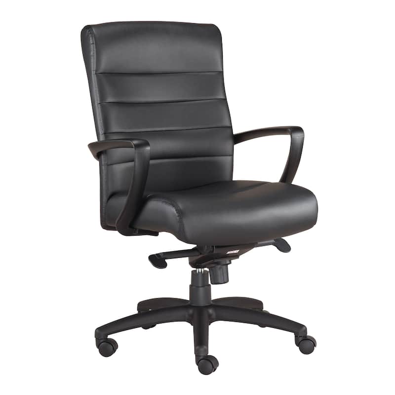 Eurotech Seating Manchester Leather Executive Chair - Black Mid Back
