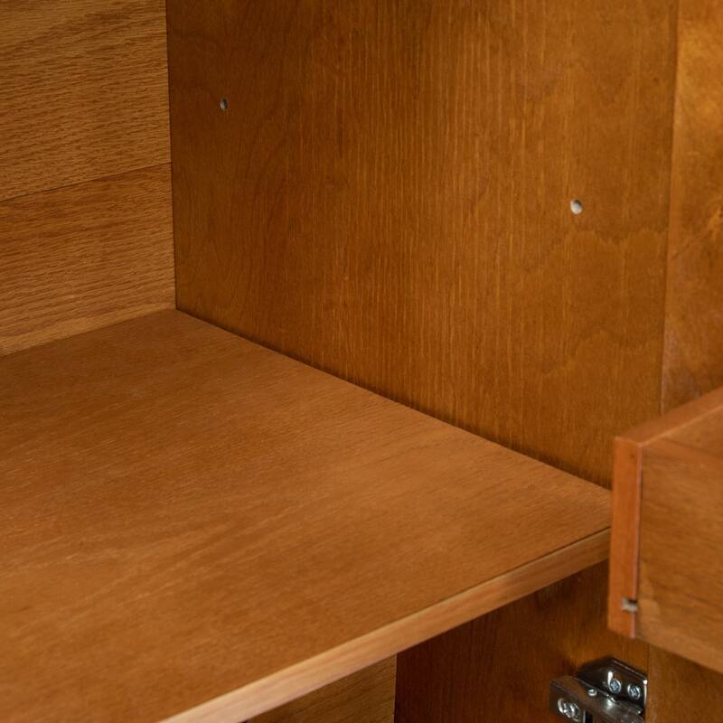 Anmytek 31.5" Rustic Liquor Cabinet with Wine Rack Adjustable Shelf