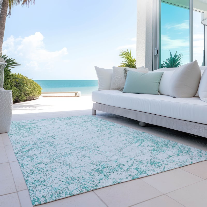 Machine Washable Indoor/ Outdoor Chantille Modern Texture Rug