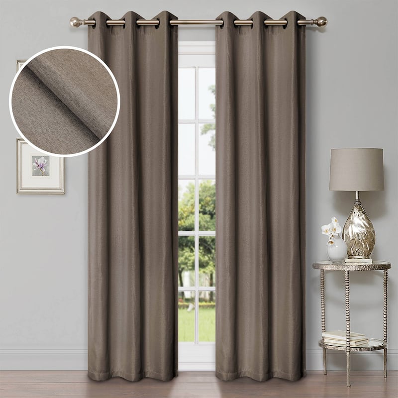 Superior Linen Washable Room Darkening Curtains, Set of 2 Panels - 42" x 84" - Coriander