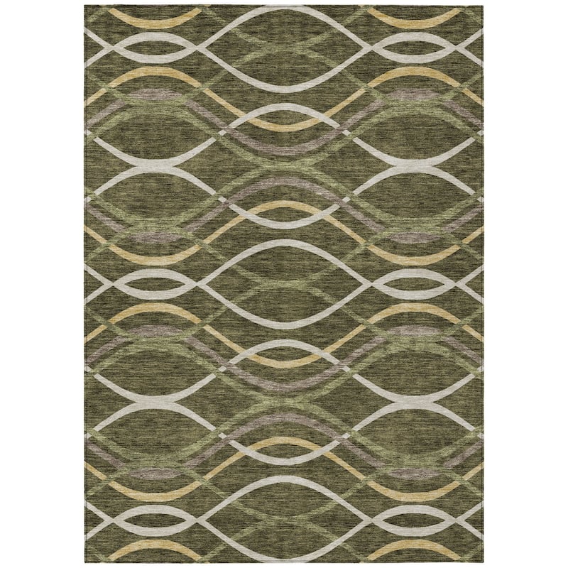 HomeRoots Abstract Transitional Rectangle Outdoor Rug