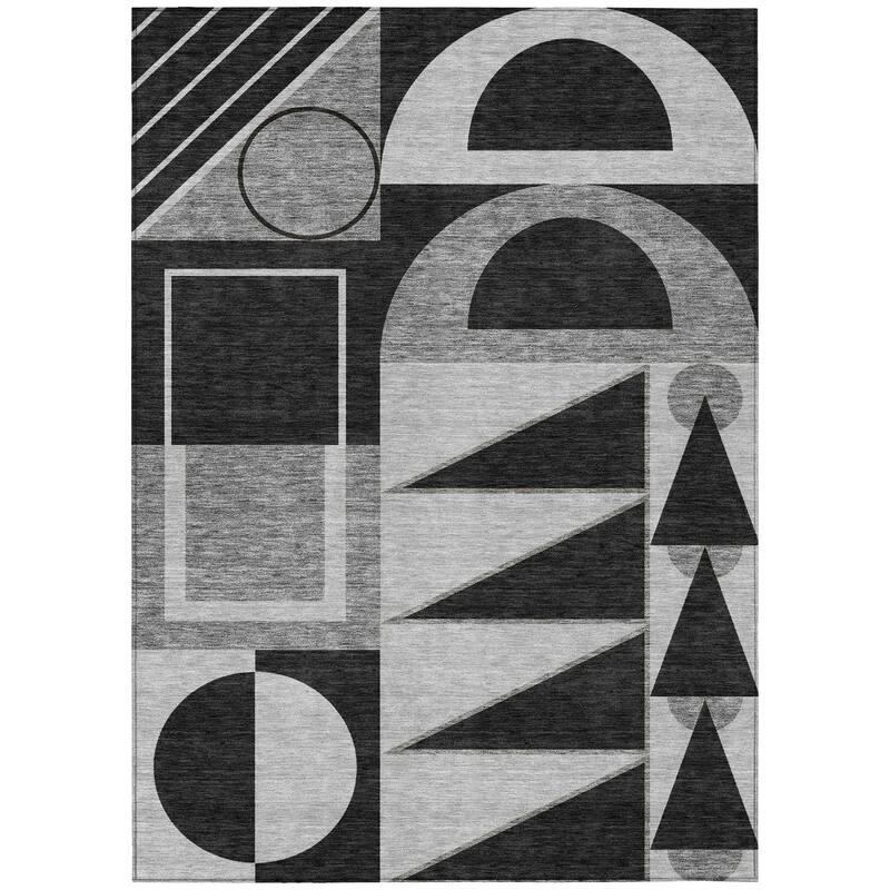 Machine Washable Indoor/ Outdoor Modern Crowley Chantille Rug