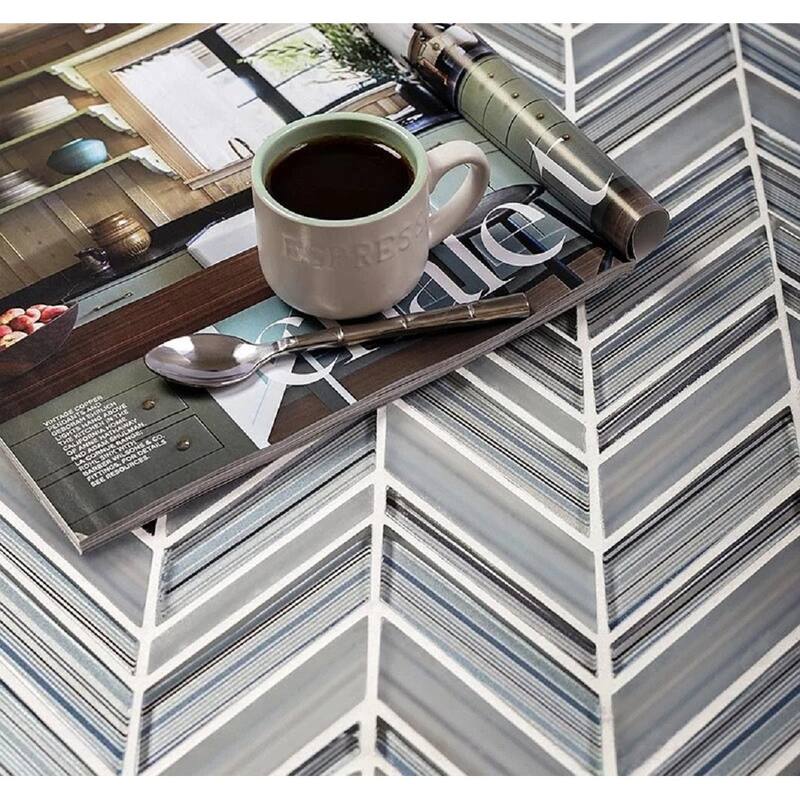 Apollo tile 10" x 10" Glacier Glossy Matte Blue Gray Glass Tile (3.76 sq ft/case) - 5 Pack