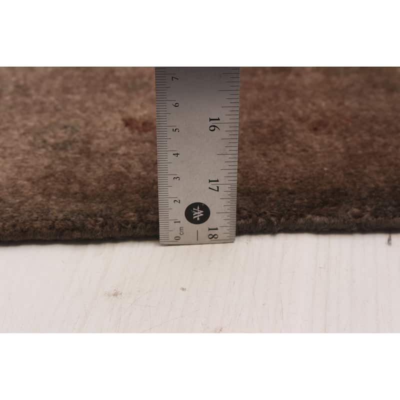 ECARPETGALLERY Hand-knotted Vibrance Dark Brown Wool Rug - 6'1 x 8'9