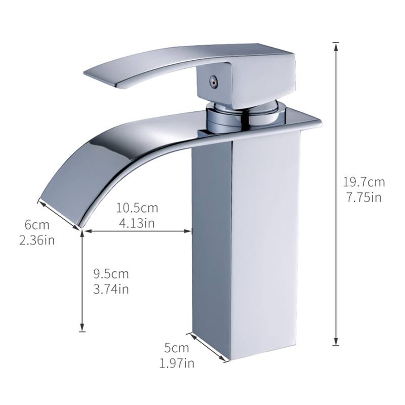 Waterfall Single Hole Bathroom Sink Faucet