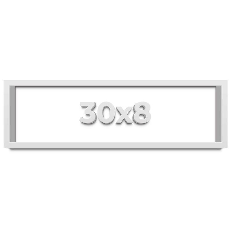 30x8 Shadow Box Frame White 1 Real Wood