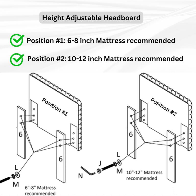 Plush 3D Upholstered Platform Bed with Adjustable Headboard in White Dove