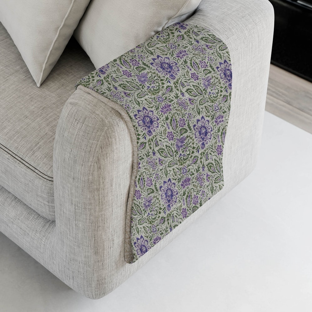 Premium Machine Washable Floral Sherpa Throw Blanket