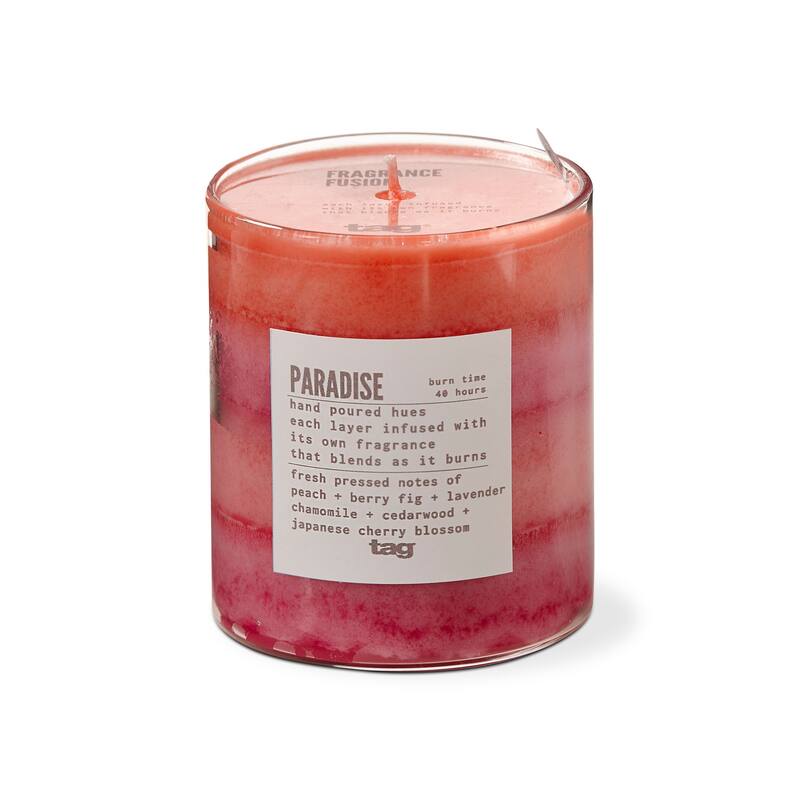 Fragrance Fusion Paradise Pink Jar Candle 11.6oz 40hr Burn Time Everyday Scented Wax Candle 3.35in H x 3in Dia