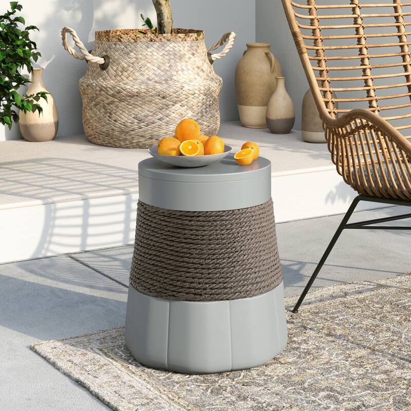COSIEST Outdoor Patio Faux Stone Coffee Table