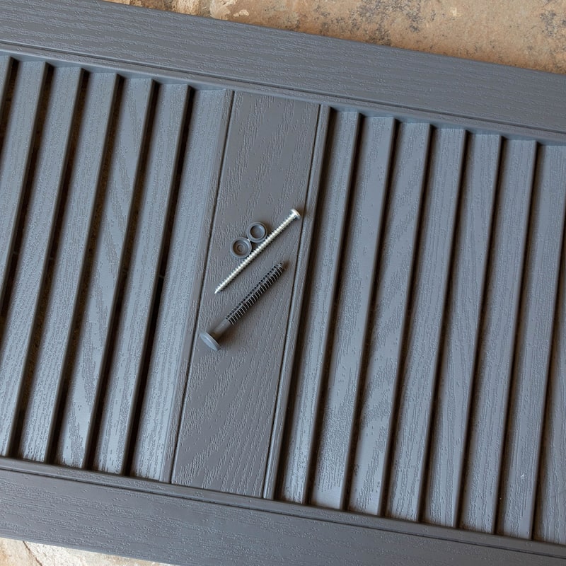 Builders Edge, Standard Three Board Spaced, Board-n-Batten Shutters, Includes Matching Installation Spikes (Per Pair)