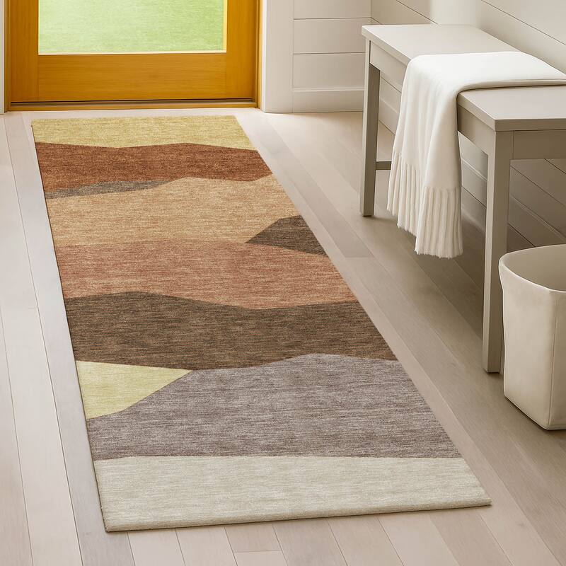 Machine Washable Indoor/ Outdoor Modern Dacono Chantille Rug