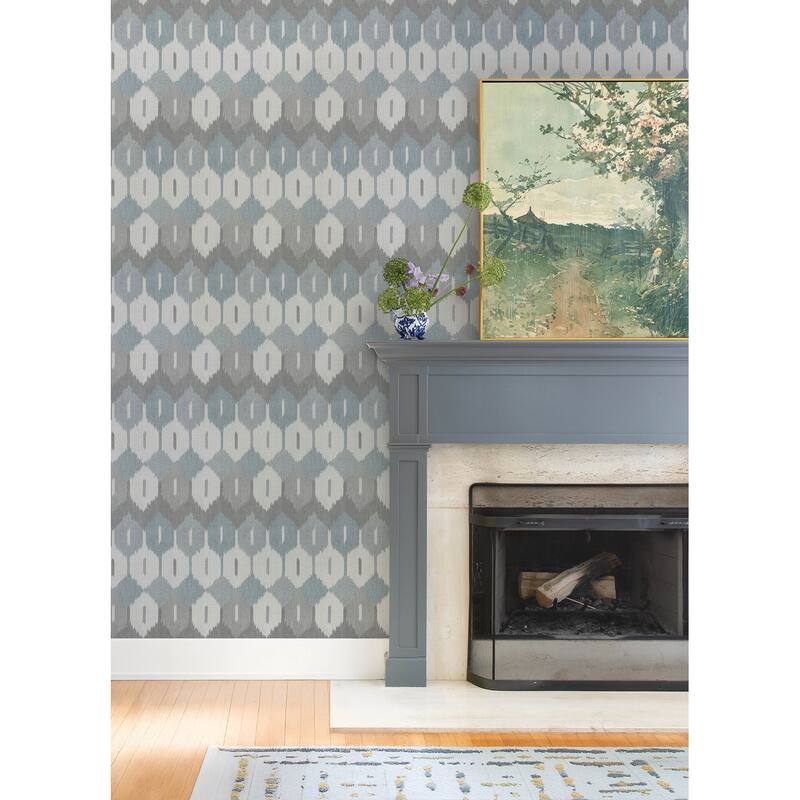 A-Street Prints Abilene Denim Ikat Wallpaper
