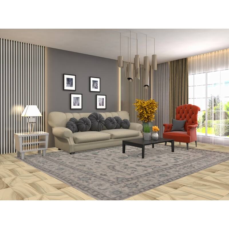 All-Over Floral Oushak Oriental Area Rug Handmade Wool Carpet - 7'11" x 10'0"