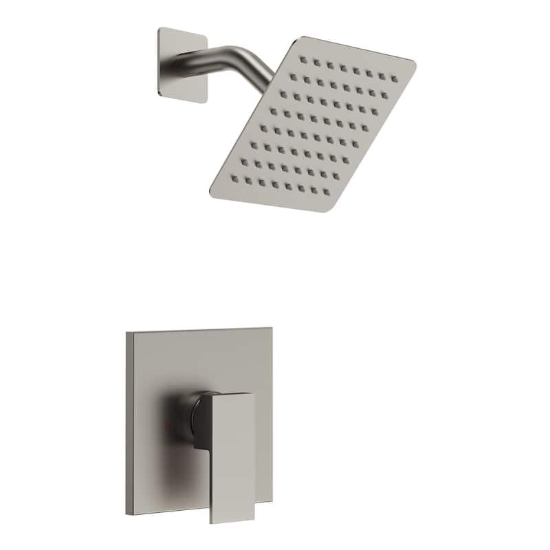 Stainless Steel Rainfall Shower Head, Single-Function Shower Faucet with Pressure-Balanced Valve