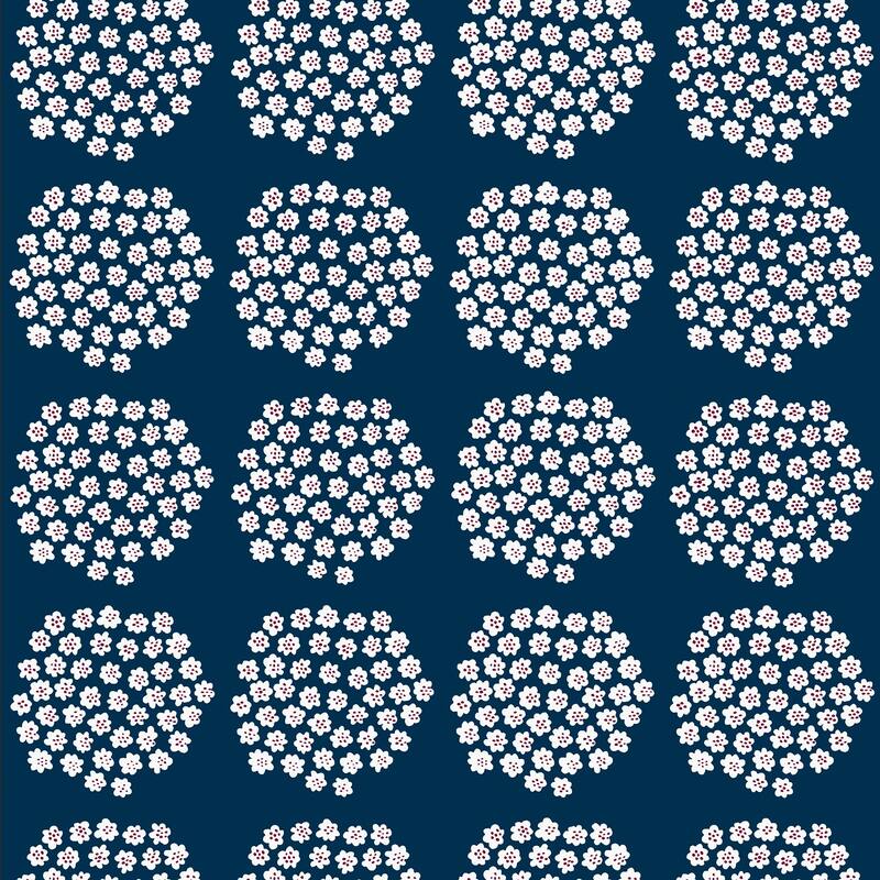 Marimekko Navy Puketti Peel & Stick Wallpaper