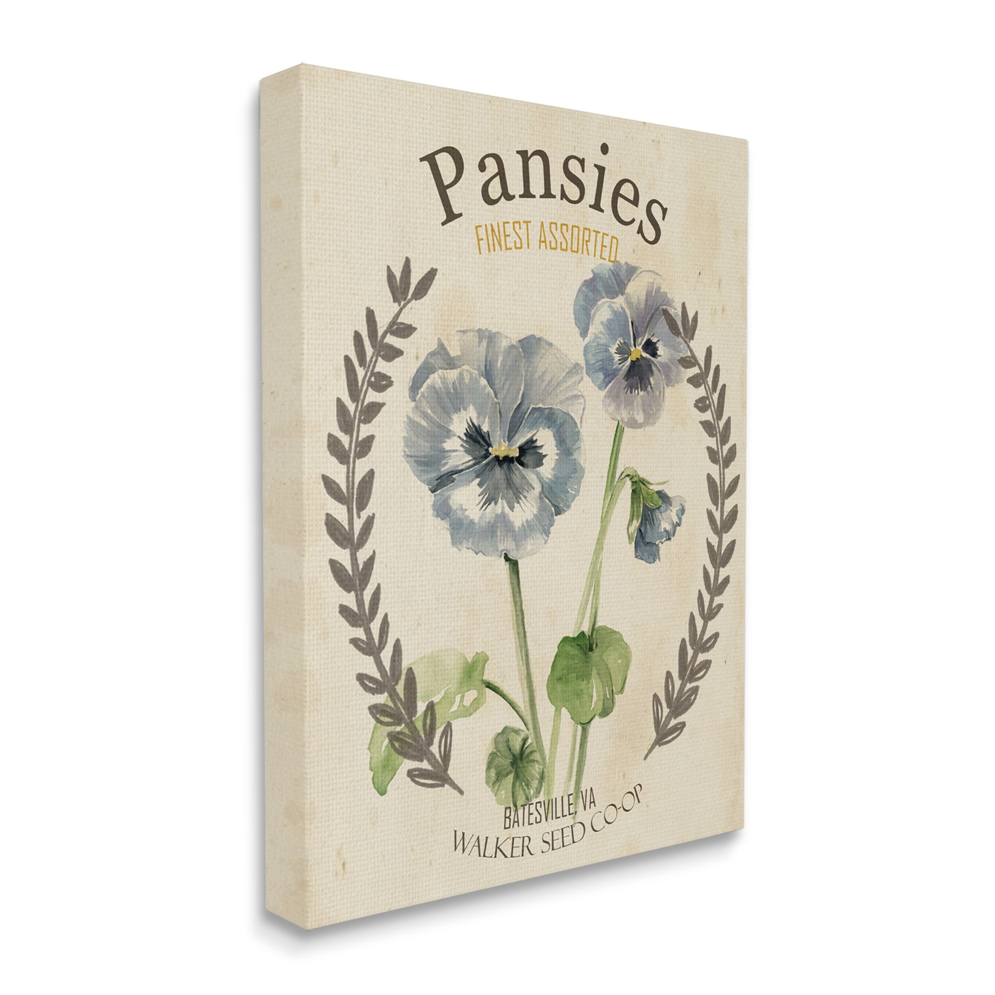 Stupell Blue Assorted Pansies Vintage Floral Seed Packet - Picture 9 of 19