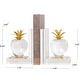 preview thumbnail 6 of 4, Arcilla Elemental - Clear Crystal Apple Fruit Decorative Bookends with Gold Leaves (Set of 2)