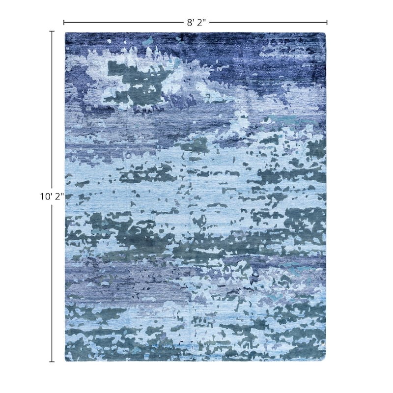 Modern One-of-a-Kind Handmade Area Rug - Gray, 8' 2" x 10' 2" - 8' 2" x 10' 2"