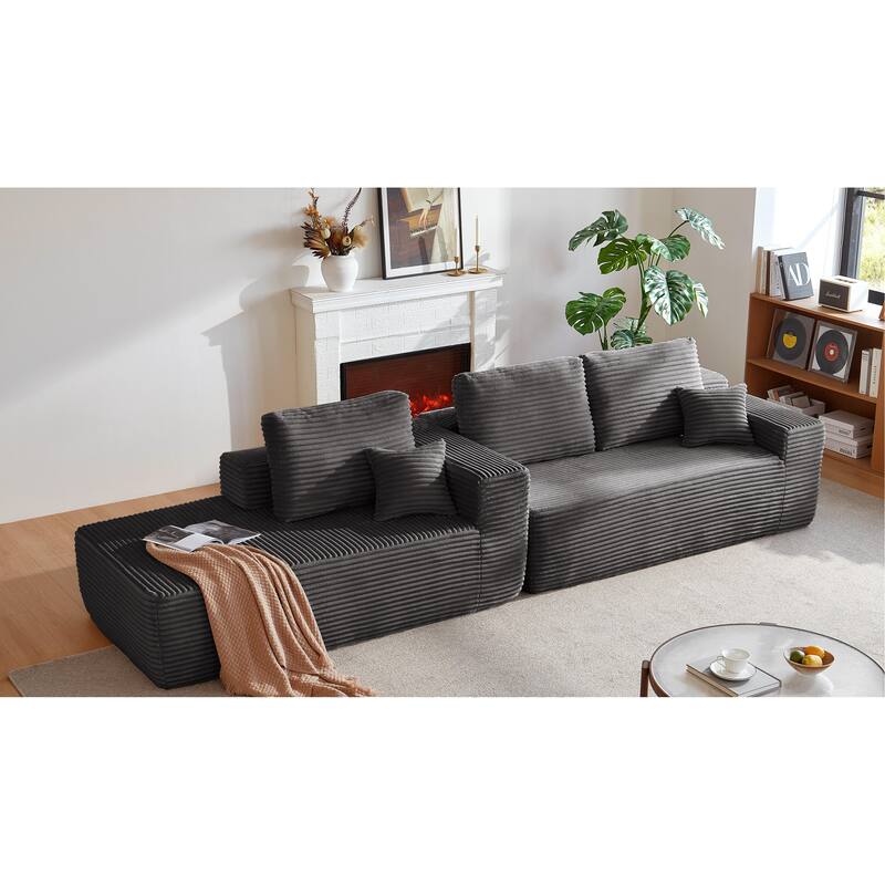 105" Cloud Sectional Couch with L-Shape Chaise,Modern Modular Sofa with Deep Seat, Upholstered Couches