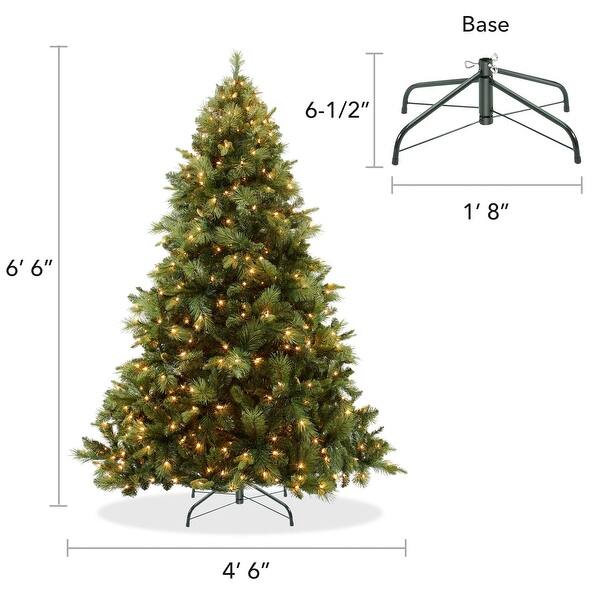 Artificial Holiday Christmas Tree with Pine Cones, Lights and Stand ...
