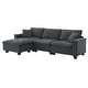 preview thumbnail 14 of 55, Roomfitters 100 x 59" Modern Convertible L-Shaped Sectional Sofa with Free Pillows, 4-Seat Suede Velvet Sleeper Sofa