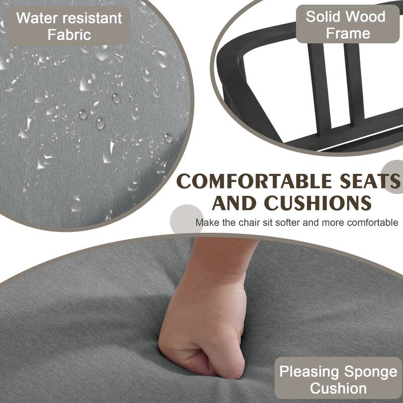 Outdoor Teak Wood Loveseat Sofa with Water-Resistant Cushions