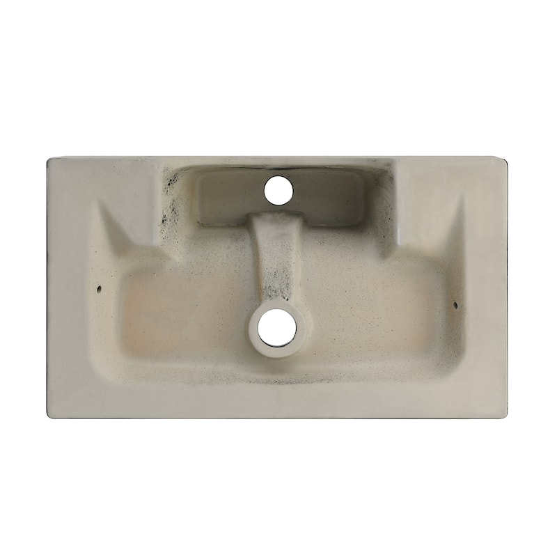 Reims 22" Rectangle Wall-Mount Bathroom Sink In Matte Black - 22.05" x 12.4" 5.3"