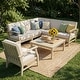preview thumbnail 1 of 86, Christopher Knight Home - Outdoor Patio Conversation Set, Acacia Wood Frame, Cushions & Slatted Coffee Table Light White Finish+Sand Cushion