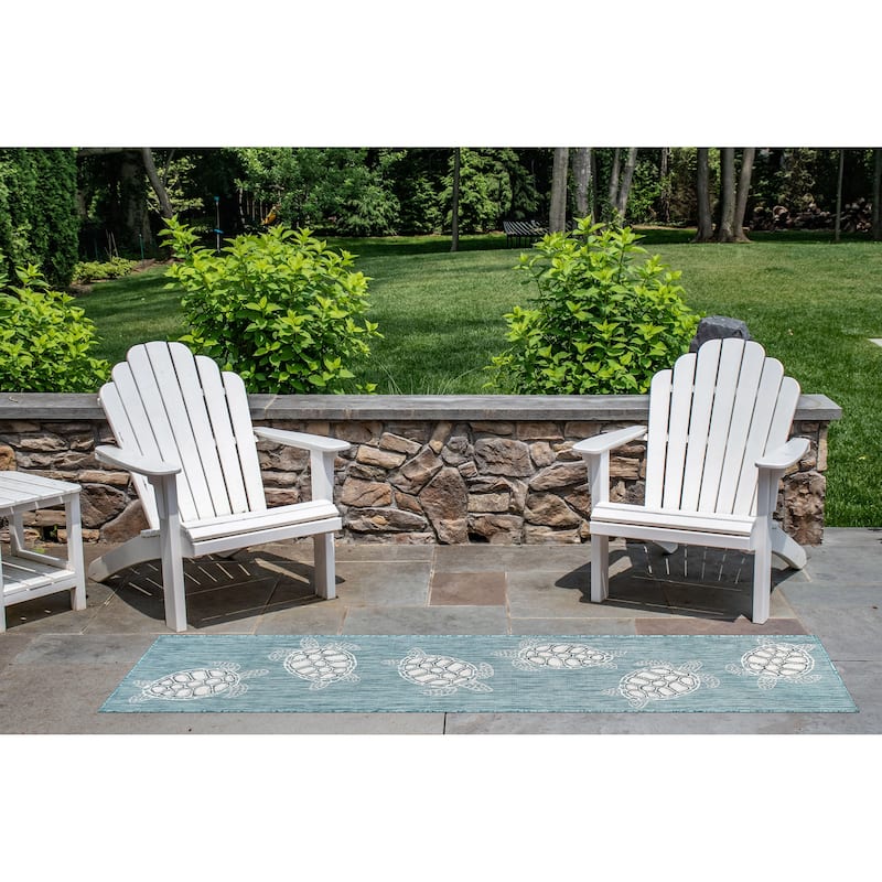 Liora Manne Carmel Collection Sea Turtles Indoor/ Outdoor Area Rug