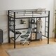preview thumbnail 5 of 13, Twin Size Metal Loft Bed with Desk and Storage Shelves