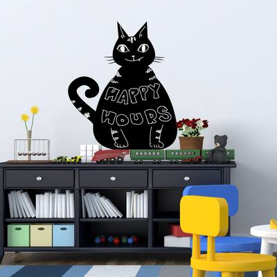 Walplus Fat Cat Blackboard Chalkboard Wall Sticker Decal Nursery Art