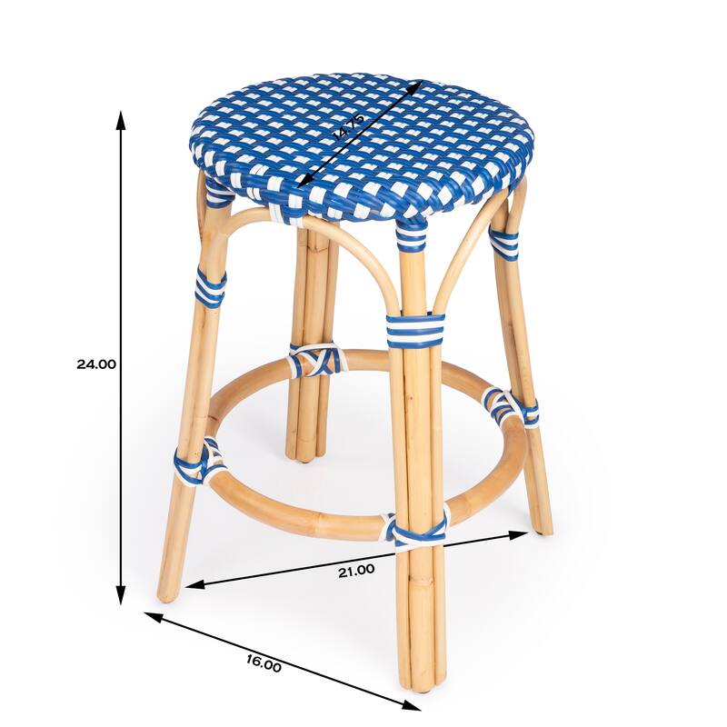 Tobias 24" Rattan Round Counter Stool