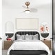 preview thumbnail 24 of 33, 28" Black Modern Dimmable LED Ceiling Fan with Light and Remote