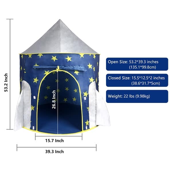Kids Tent Rocket Spaceship, Kids Play Tent, Unicorn Tent for Boys & Girls, Kids Playhouse, Pop up Tents Foldable, Toddler Tent